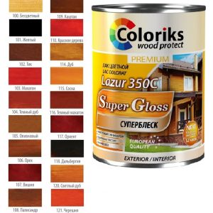 Lac colorat Lazur 350C Coloriks 101 0.75L Jeltii, 320810900