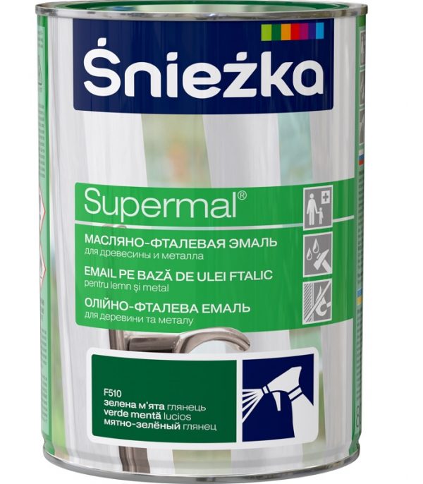 Vopsea email "Supermal" Sniezka 0,8 l F510 minta verde