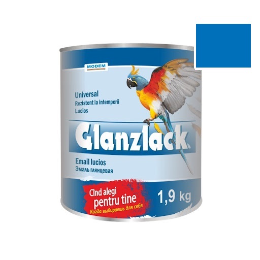 Vopsea email alchid lucios GlanzLach 0.9kg (albastru deschis