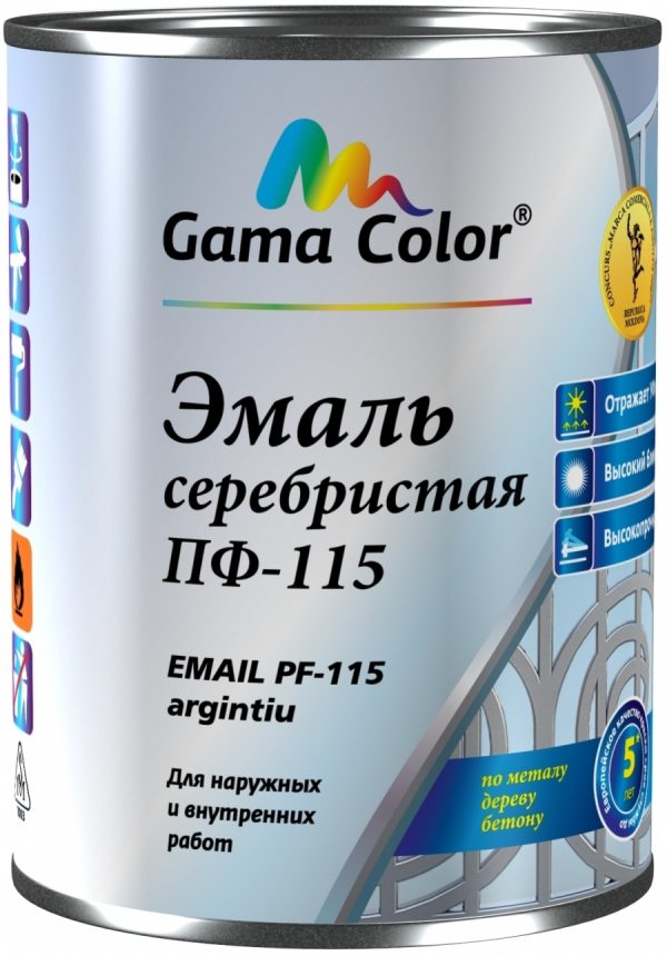 Vopsea Email PF-115 (argintie) 0.7 kg Gama Color
