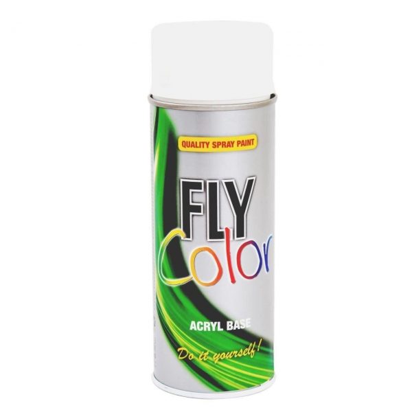 Vopsea spay Fly color alb luciosRAL9010  400ml